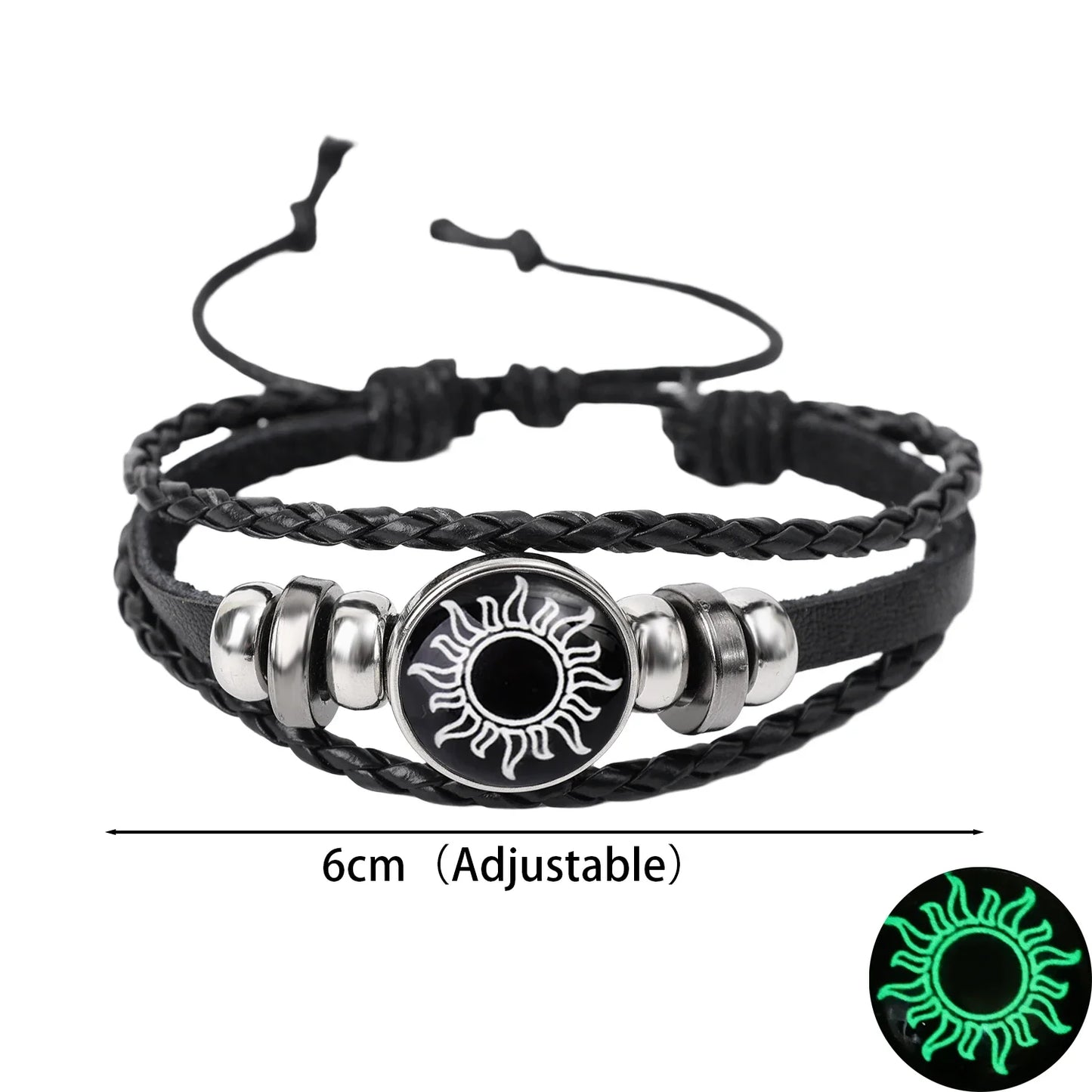 1/2 Stück Sonnen- und Mond-Armband, leuchtend, verstellbar, schwarz, geflochten, romantische Armbänder für Freunde, Freundin, Freundschaft, Geburtstagsgeschenke So ist Leben