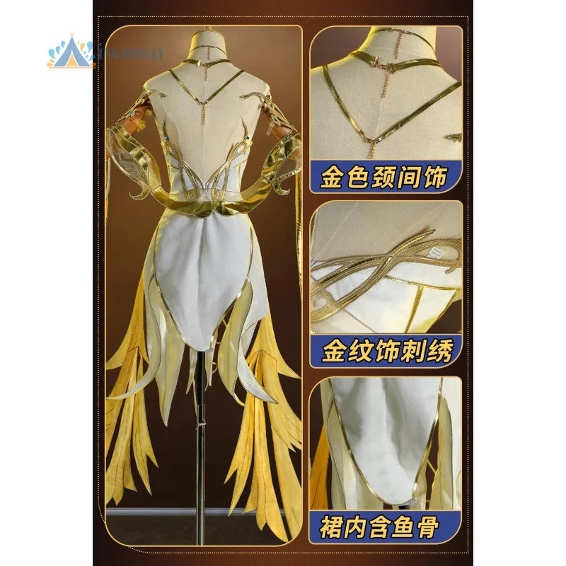 Ehre der Könige Cosplay Kostüme Diaochan Floral Traum Gelb Stickerei Kleid Uniform Spiele Halloween Karneval Party Kleidung So ist Leben