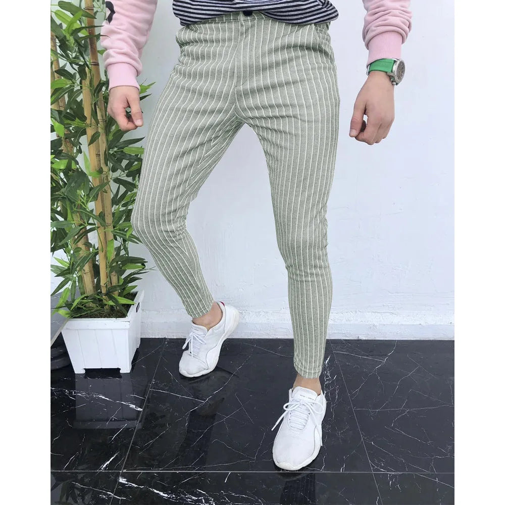 2026 Neue Herren-Bleistifthose Mode Klassische Lässige Gestreifte Bedruckte Hose Männliche Streetwear Business Sport Slim-Fit-Hose Herrenbekleidung So ist Leben