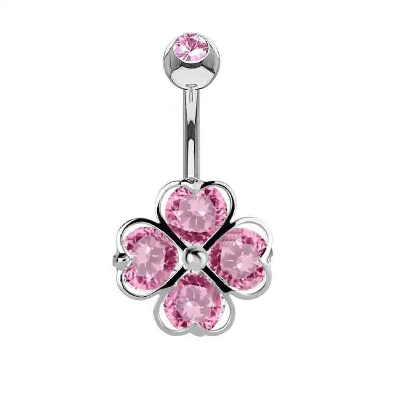 1PCS Rosa Krone Bauchnabel Ringe Schmuck Edelstahl Herz Nabel Piercing Barbell Kristall Nette Bauch Ringe Für Frauen Mädchen So ist Leben
