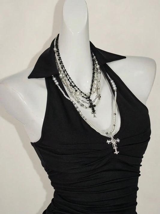 Frau Kleidung Tanks & Camis Neckholder Sexy 2000er Jahre Sommer Y2k Top Damen Korsett Crop Top Shoujo Girl Style Gothic Weste Femme So ist Leben