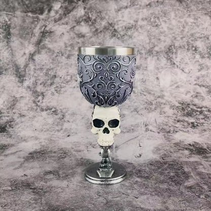 Klassischer Edelstahl‑Kelch mit Drachenmotiv und Strukturdesign So ist Leben