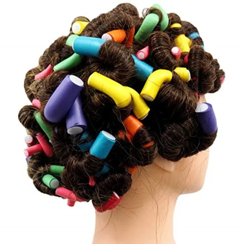 10 stücke Schaum Heatless Curling Stange Weiche Bendy Twist Locken Werkzeug Schwamm Lockenwickler Rollen DIY Haar Styling Werkzeuge Set Zufällige farbe So ist Leben