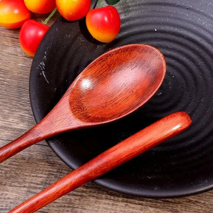 10/1Pcs Holz Tee Löffel Kochen Rühren Suppe Scoop Lange Hand Ellipse Küche Geschirr Set Kaffee Dessert Honig rühren Teelöffel So ist Leben
