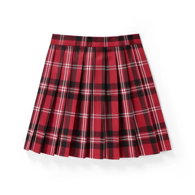Sommer Frauen Hohe Taille Gefaltete Plaid Röcke Mini Tennis Rock Harajuku JK Japanische Schuluniform Kurze A-Line Mini Rock Mädchen So ist Leben