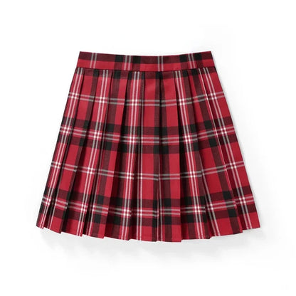 Sommer Frauen Hohe Taille Gefaltete Plaid Röcke Mini Tennis Rock Harajuku JK Japanische Schuluniform Kurze A-Line Mini Rock Mädchen So ist Leben