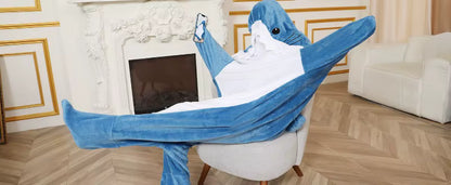 Shark Cosplay Onesie – Warme Flanell Homewear für Erwachsene So ist Leben