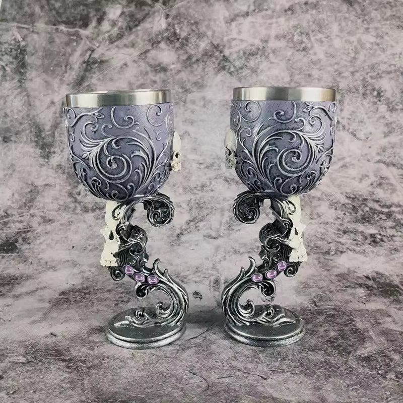 Klassischer Edelstahl‑Kelch mit Drachenmotiv und Strukturdesign So ist Leben