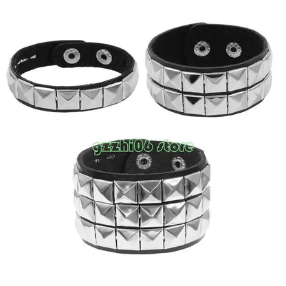 T5UF Stylish Punk Rock Armband Square Nieten Punk Armband Trendy Gothic Jewelry für Individualität und Komfort geeignet So ist Leben
