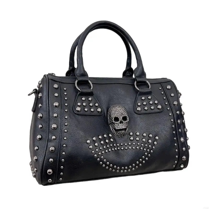 28gd Crossbody Bag Schädel Punk -Tasche Umhängetasche Freier PU -Tasche Niete Taschen für Teenager Mädchen So ist Leben