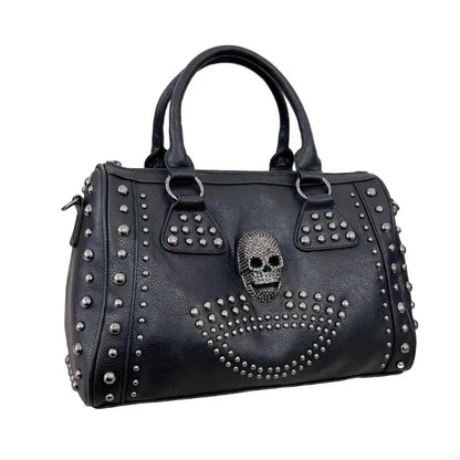 28gd Crossbody Bag Schädel Punk -Tasche Umhängetasche Freier PU -Tasche Niete Taschen für Teenager Mädchen So ist Leben
