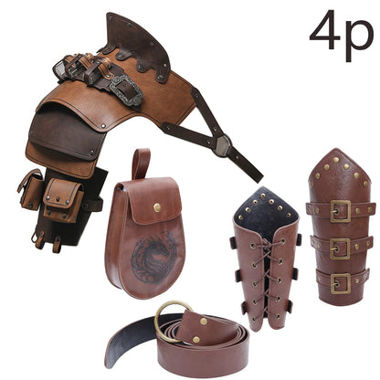 Mittelalterlicher Wikinger-Krieger, Ritter, Schulterpanzer, Gladiator, Piraten-Pauldrons, Steampunk, Vintage-Stil, PU-Leder, Spaulders, Cosplay-Kostüm So ist Leben