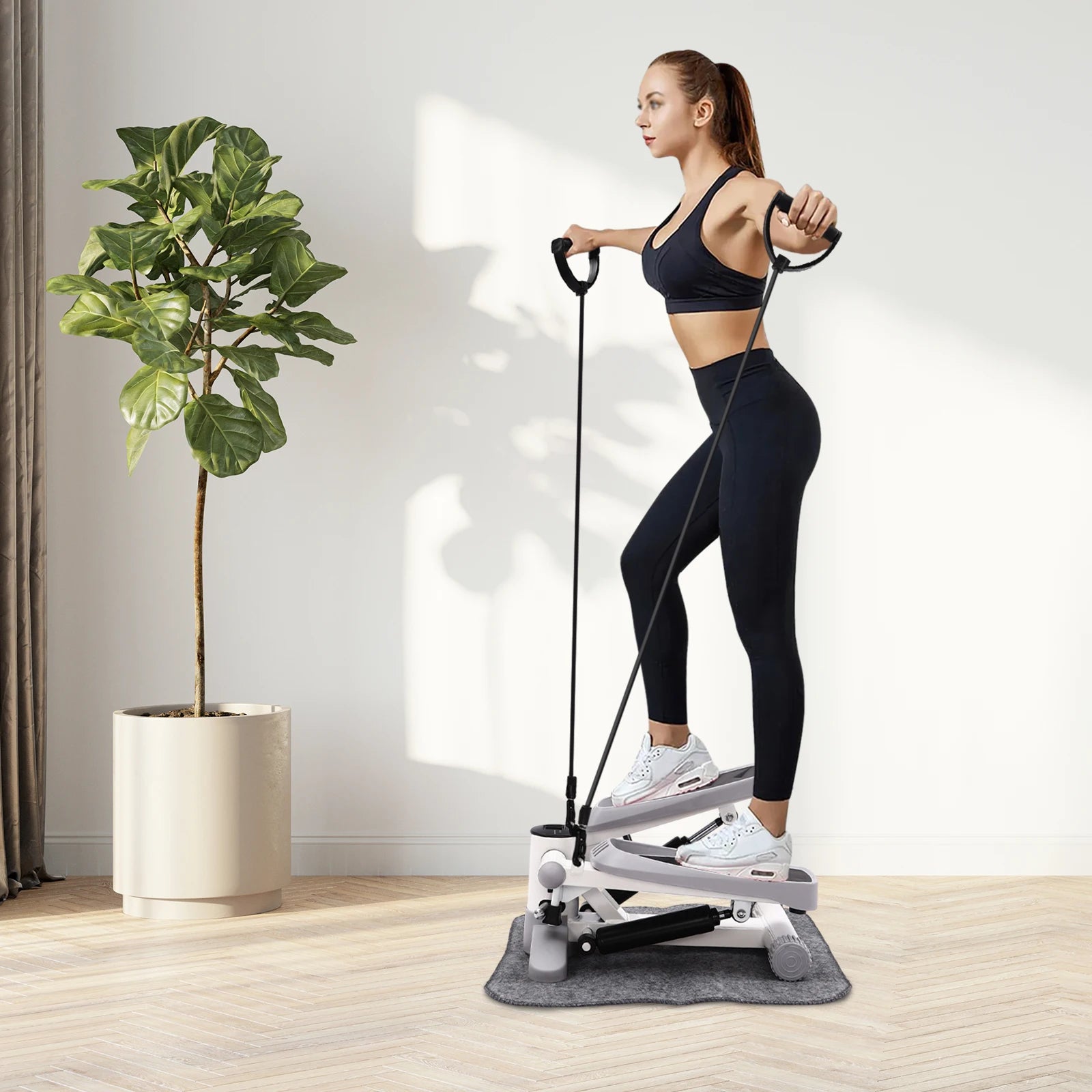 Fitness-Mini-Stepper, 150 kg, hydraulischer Fitness-Stepper mit LED-Bildschirm, Übungs-Stepgerät für Heimübungen So ist Leben