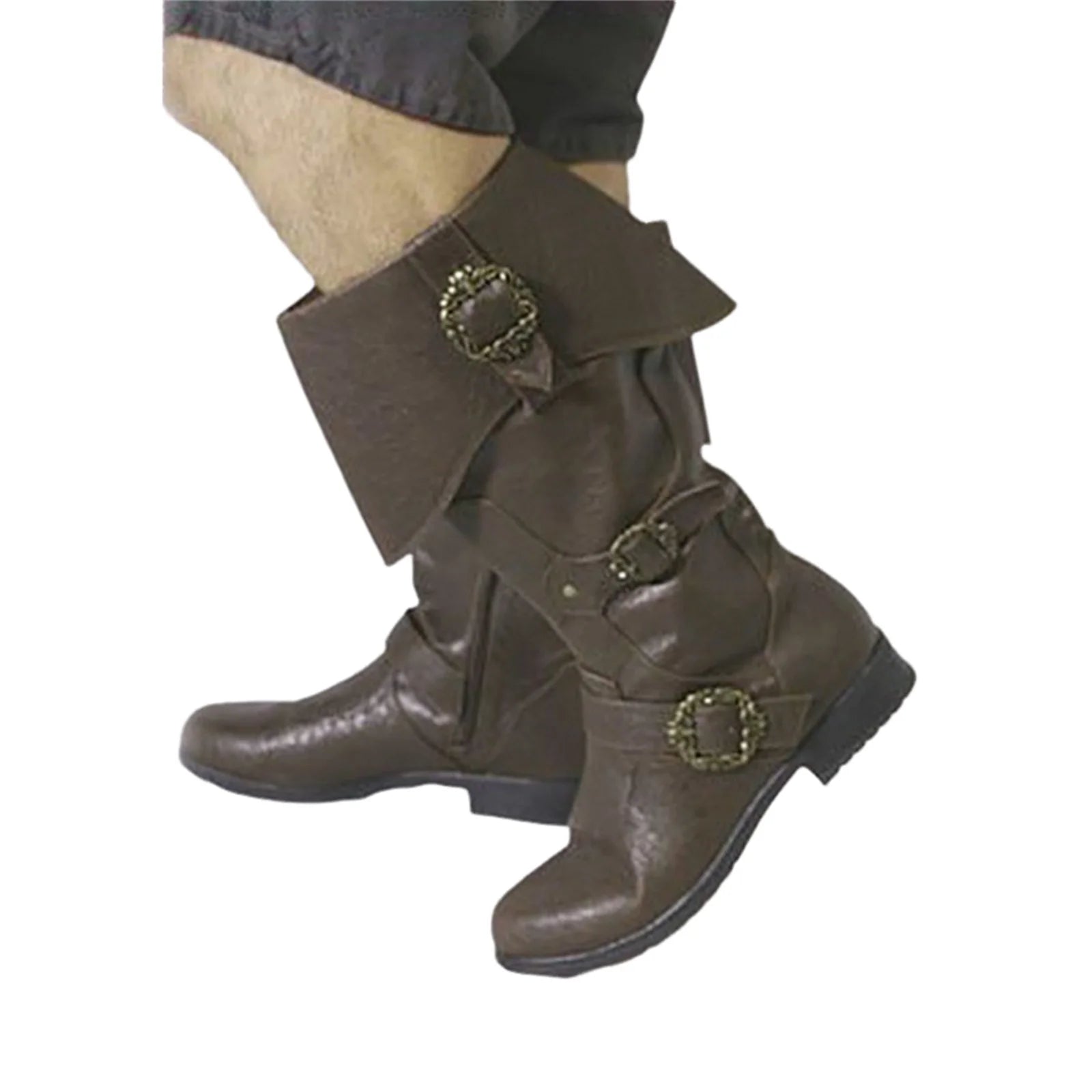 Retro Mittelalterliche Stiefel Nordic Viking Pirate Männer Frauen Stiefel Viking Pirate Steampunk Reiten Lange Cosplay Stiefel für Halloween Party So ist Leben