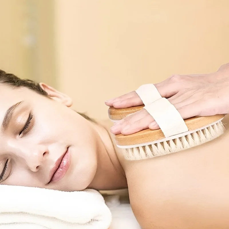 Natürliche Borsten-Körper-SPA-Bürste für nasse und trockene Haut, weicher Bade-Massagebürste für den Heimgebrauch. So ist Leben