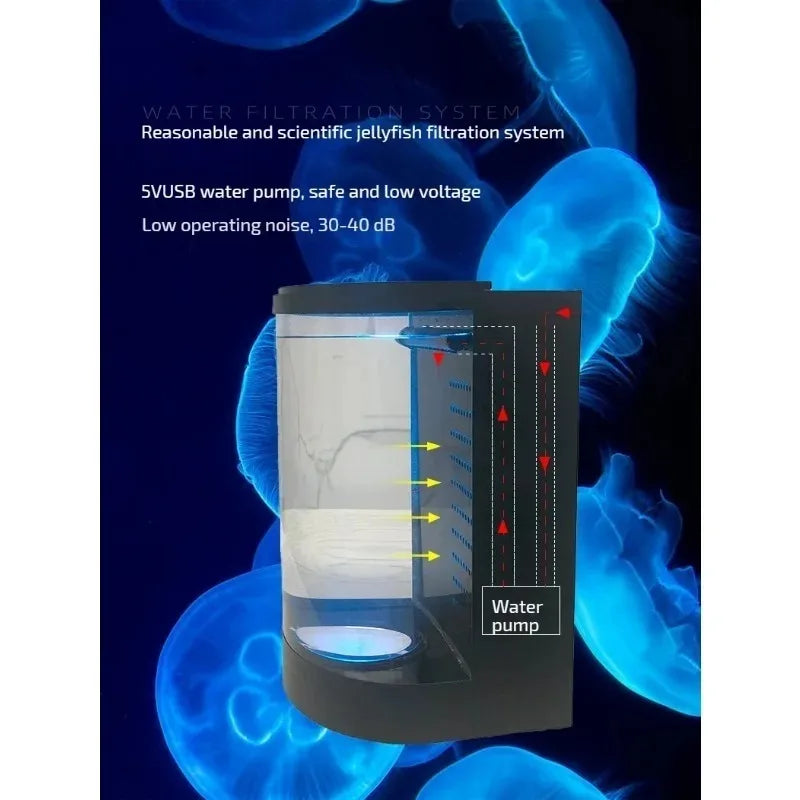2,8 l Desktop kleine Art Acryl Mini Quallen Aquarium kleines Aquarium So ist Leben