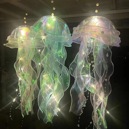 1-6PCS Quallen Nachtlicht Lampe Hängen Anhänger LED Licht Quallen Lampe Atmosphäre Dekorative Laterne Hause Raum Dekoration So ist Leben