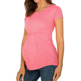 Sommer Mutterschaft Tops Frauen Schwangerschaft Kurzarm T-Shirts Beiläufige T-stücke für Schwangere Elegante Damen Falten T-Shirt Frauen Kleidung So ist Leben