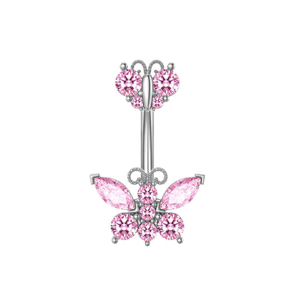 1PCS Rosa Krone Bauchnabel Ringe Schmuck Edelstahl Herz Nabel Piercing Barbell Kristall Nette Bauch Ringe Für Frauen Mädchen So ist Leben