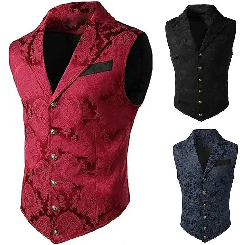 Mittelalterliche Gothic-Weste für Herren Vintage Steampunk-Weste Viktorianisches Kostüm Renaissance-Piratenjacke So ist Leben