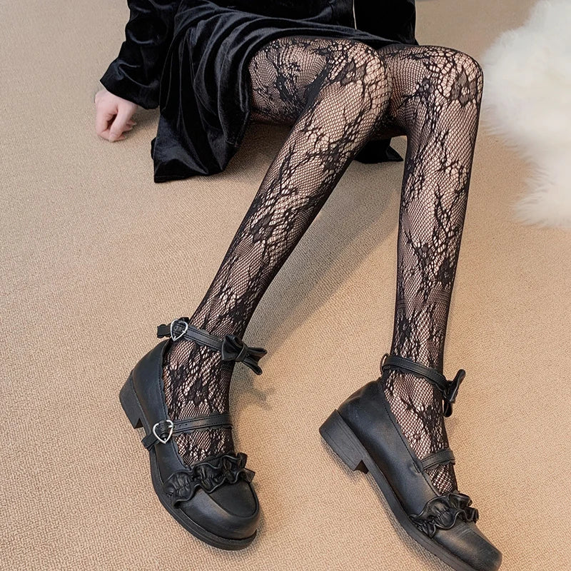 Gothic Leggings mit floralem Muster - So ist Leben