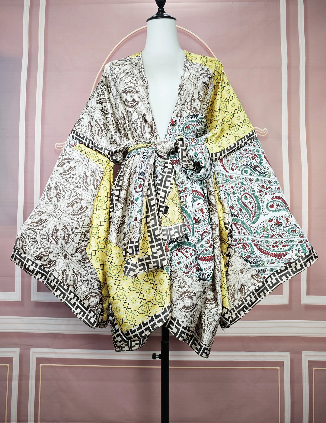 Elegante Blumen Sommer Sexy Dame Strand Bikini Mini Kimonos Plus Größe Afrikanische Frauen Mode Bademode Lose Strickjacken Kleidung So ist Leben
