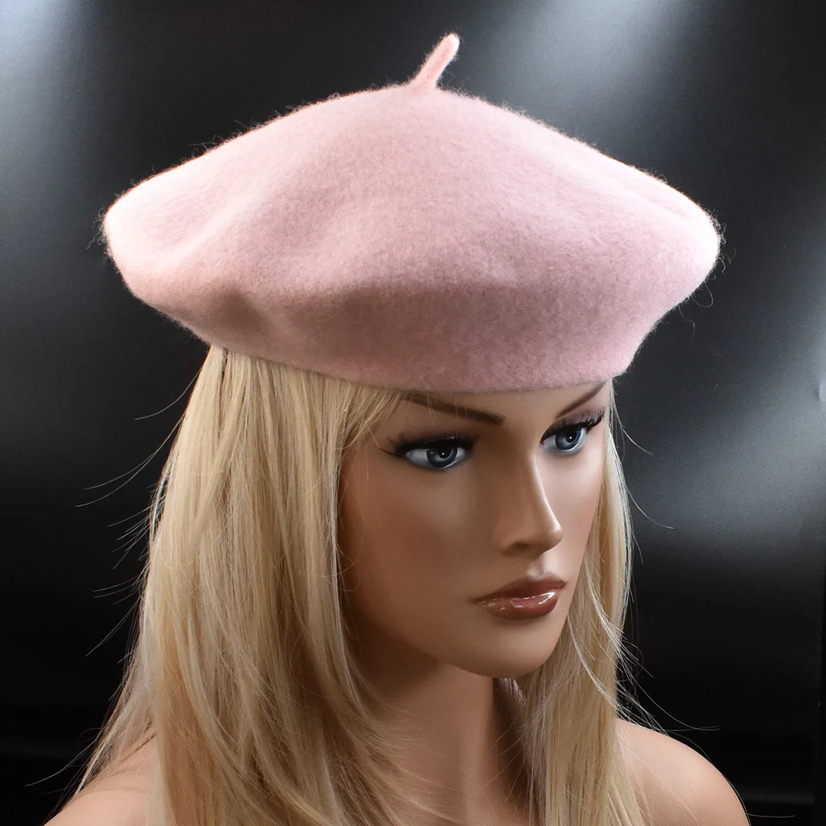Neue Frauen schwarz rosa Berets Hut Mode Einfarbig Wolle Gestrickte Mit Damen Beanie Baskenmütze Hut Warme Herbst und winter Kappe So ist Leben