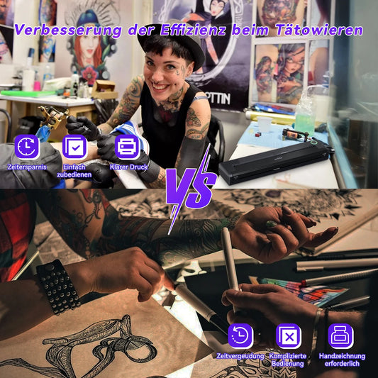 PeriPage P90 Thermo-Tattoo-Schablonendrucker, kabellose Tattoo-Maschine mit 5 Stück kostenlosem Transferpapier – kompatibel mit Telefon und PC So ist Leben