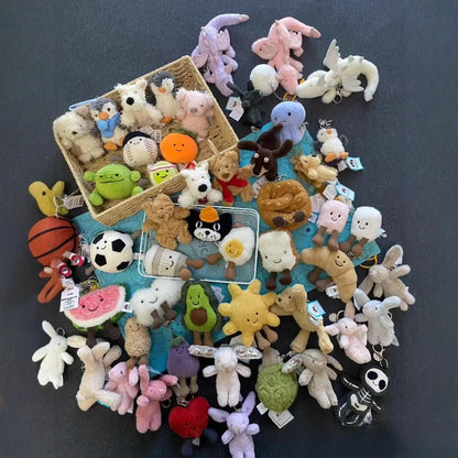 JELLYCAT Cartoon Plüschtier Schlüsselanhänger Geschenk Spaß Plüschpuppe Schlüsselanhänger Barcelona Bär Niedliche Plüschtasche Anhänger Hobbys Stofftiere So ist Leben