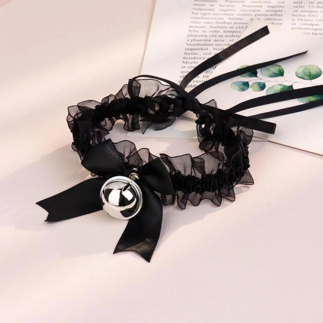 Nette Mode Kreative Frauen Gothic Einfache Sexy Spitze Kragen Anhänger Bogen Knoten Glocke Choker Halskette Kleid Mädchen Partei Schmuck So ist Leben