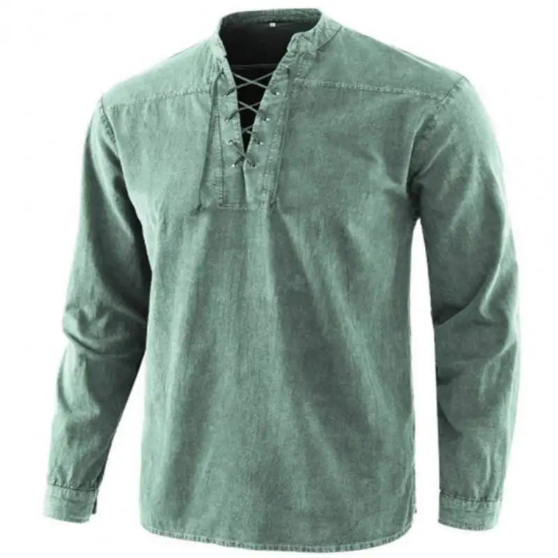 Männer Ritter mittelalterliche Tunika Vintage Lace Up Renaissance römische Hemden Halloween Kostüm für Erwachsene Wikinger Pirat Cosplay für Dating So ist Leben