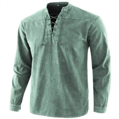 Männer Ritter mittelalterliche Tunika Vintage Lace Up Renaissance römische Hemden Halloween Kostüm für Erwachsene Wikinger Pirat Cosplay für Dating So ist Leben