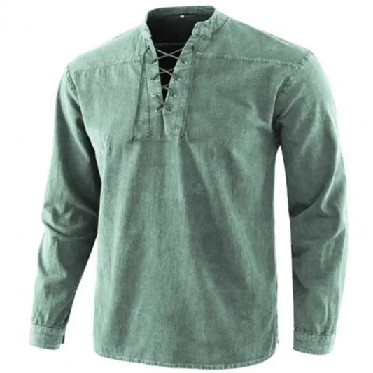 Männer Ritter mittelalterliche Tunika Vintage Lace Up Renaissance römische Hemden Halloween Kostüm für Erwachsene Wikinger Pirat Cosplay für Dating So ist Leben