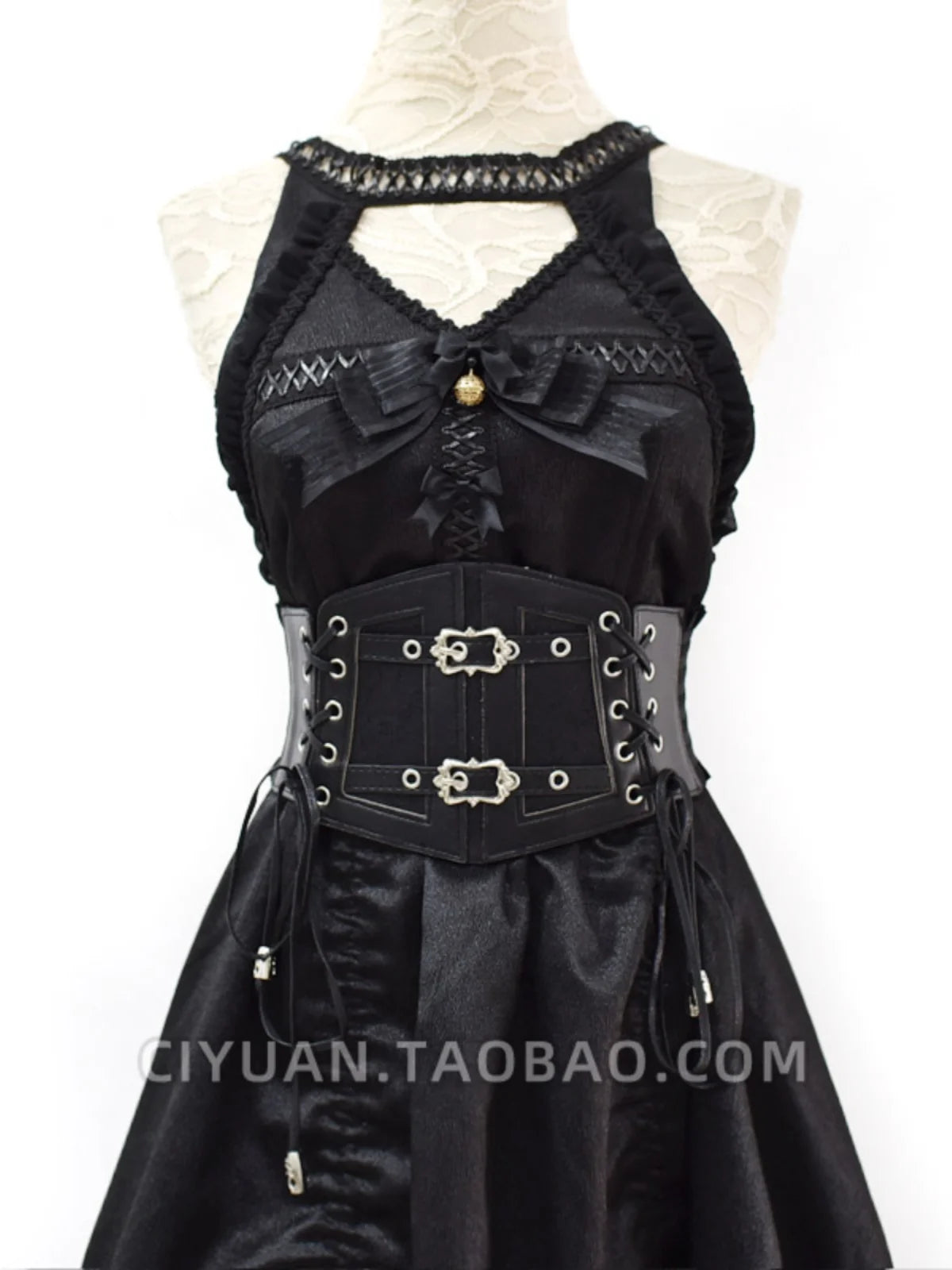 LOLITA Punk Gothic Steam Lace Quaste Tie Taillengürtel geraffte Taille getragen mit Accessoires und Gürtel So ist Leben