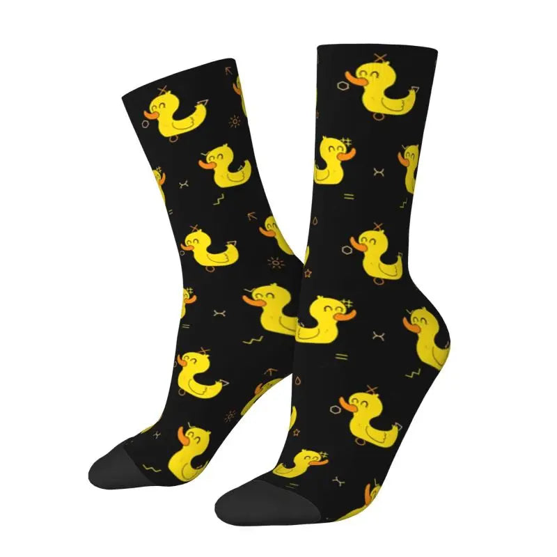 Enten mit Messer Herren Crew Socken Unisex Mode Tier Cartoon Frühling Sommer Herbst Winter Kleid Socken So ist Leben