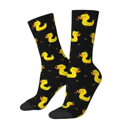 Enten mit Messer Herren Crew Socken Unisex Mode Tier Cartoon Frühling Sommer Herbst Winter Kleid Socken So ist Leben