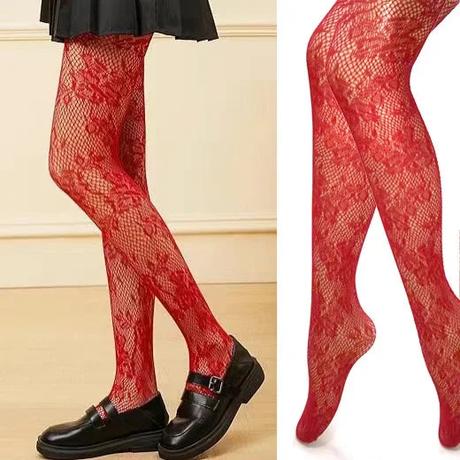 Trendyins Hohle Jacquard-Fischernetzstrümpfe, sexy, hohes ästhetisches Preis-Leistungs-Verhältnis, TikTok Web Red, Promi, gleiche Farbe, langer Schlauchstrumpf So ist Leben