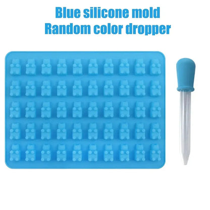 50 Gitter Gummibärchen Silikon form niedlichen Bären gelee Formen Süßigkeiten Schokolade Fondant Tabletts mit Tropfer DIY Back dekoration Werkzeuge - So ist Leben