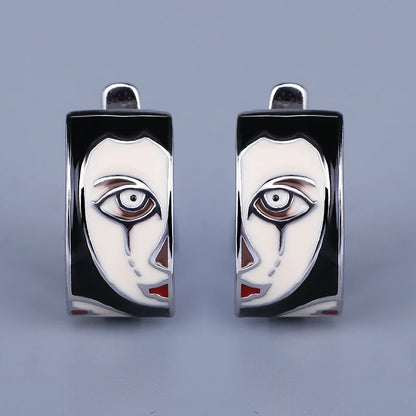 Übertriebene Damen-Ohrringe, Horror-Gesicht-Ohrringe, modischer Party-Schmuck, Halloween-Schmuck, lustiges Geschenk, Ohrringe für Frauen So ist Leben