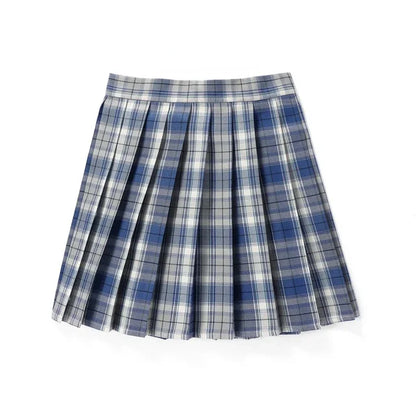 Sommer Frauen Hohe Taille Gefaltete Plaid Röcke Mini Tennis Rock Harajuku JK Japanische Schuluniform Kurze A-Line Mini Rock Mädchen So ist Leben