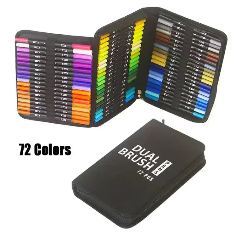 12/24/60/72/100/120 Farben Aquarell Kunst Marker Pinsel Stift Dual Tip Fin eliner Zeichnung für Kalligraphie Malerei Set Kunst zubehör So ist Leben