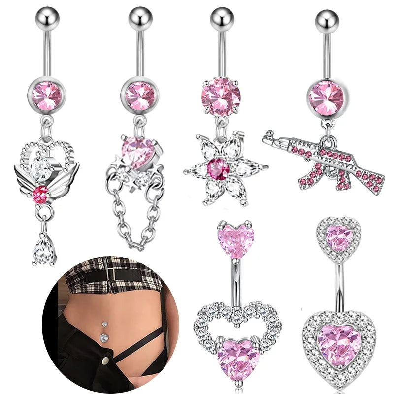 Herzförmiger Nabelring Ornament Wassertropfen 14G Bauchnabelpiercing Langhantel Anhänger Bauch Nombril Piercing Damenschmuck So ist Leben