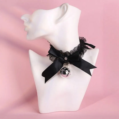 Nette Mode Kreative Frauen Gothic Einfache Sexy Spitze Kragen Anhänger Bogen Knoten Glocke Choker Halskette Kleid Mädchen Partei Schmuck So ist Leben
