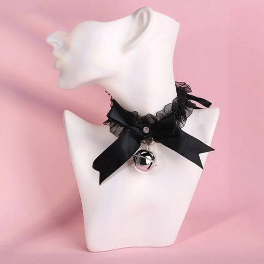 Nette Mode Kreative Frauen Gothic Einfache Sexy Spitze Kragen Anhänger Bogen Knoten Glocke Choker Halskette Kleid Mädchen Partei Schmuck So ist Leben