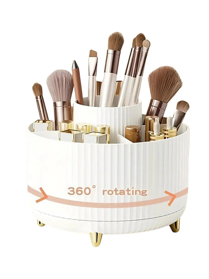 360 °   Rotierender Make-up-Organizer – 1 Stück Kunststoff-Kosmetikaufbewahrung mit 5 Fächern – multifunktionaler Halter für Pinsel So ist Leben