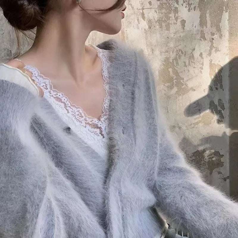 Weiße Spitze T-Shirts Frauen Basic gespleißt zarte sexy Damen Französisch Stil ästhetische Langarm schlanke sanfte Winter Innen oberteile - So ist Leben