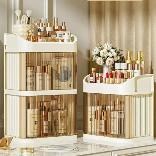 Make-up-Aufbewahrungsbox, großes Fassungsvermögen, Schminktisch, Aufbewahrungsregal, staubdicht, Kosmetik-Organizer, Kosmetikbehälter, Schubladen-Organizer So ist Leben