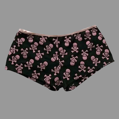 Spicy Girls Y2K Shorts Totenkopf Ästhetik Grafikdruck Punk Hose Streetwear Rock Gothic Hotpants Retro Hip Hop Freizeithose So ist Leben
