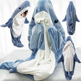 Shark Cosplay Onesie Pyjamas Flanell Lose Paar Erwachsene Camping Schlafsack Tragbare Decke Lustige Geschenke Pyjama Party Kostüm - So ist Leben