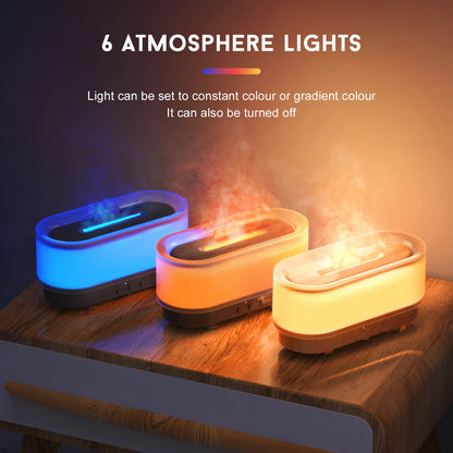SEJOY Luftbefeuchter mit LED-Licht, Aroma-Diffusor für Ätherische Öle, Flammen-Automatik-Duftspender für Zuhause So ist Leben